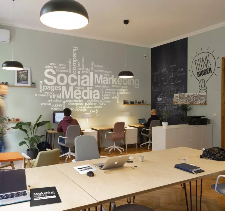 Dekoracja na ścianę Think Bigger - TenStickers