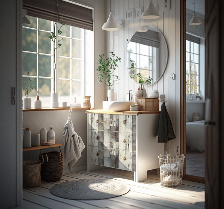 Naklejka meblowa jasne starzejące się drewno - TenStickers