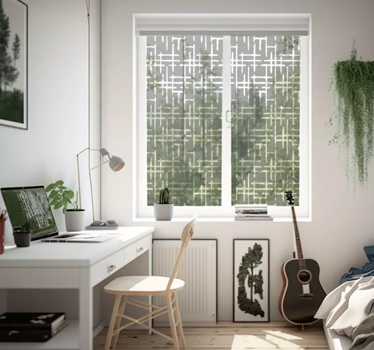 Naklejka na okno translucido lineas cruzadas - TenStickers