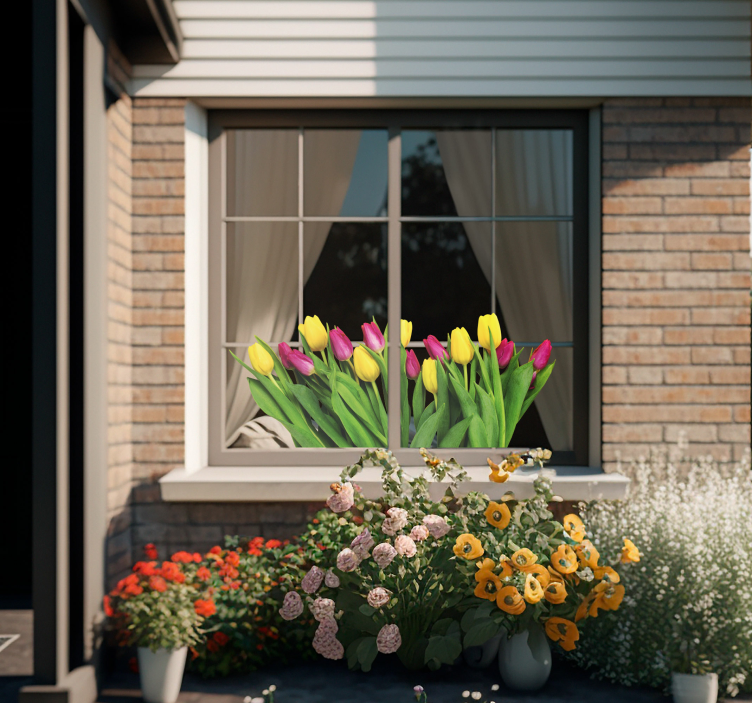 Naklejka na szybę bukiet tulipanów - TenStickers