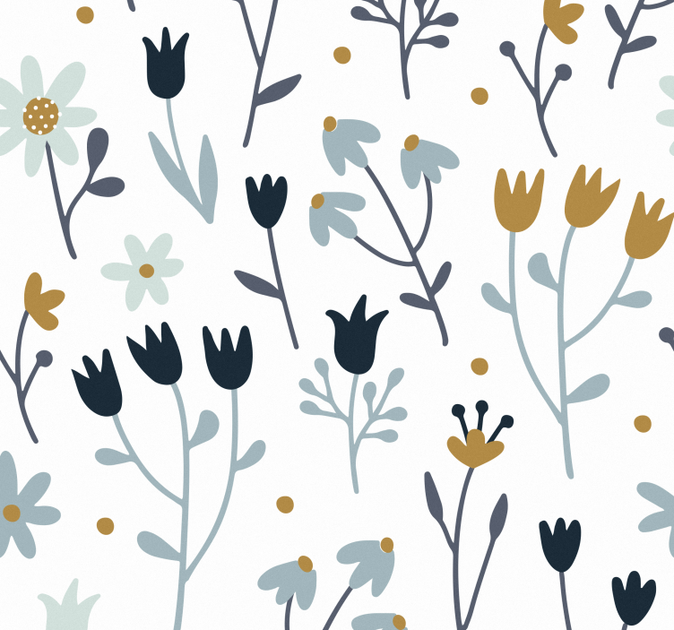 Naklejka meblowa kwiaty minimalistyczne - TenStickers