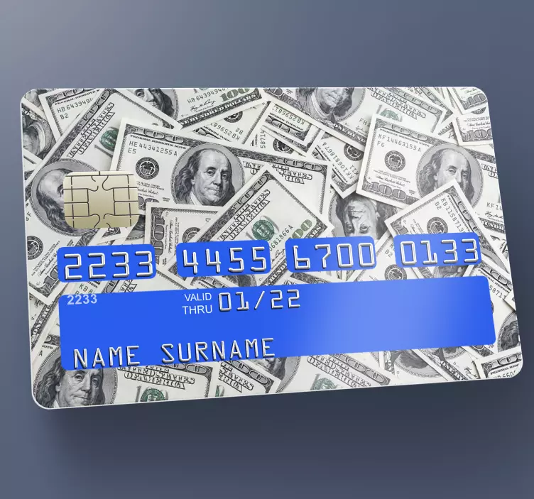 Naklejka winylowa na kartę kredytową dolary - TenStickers
