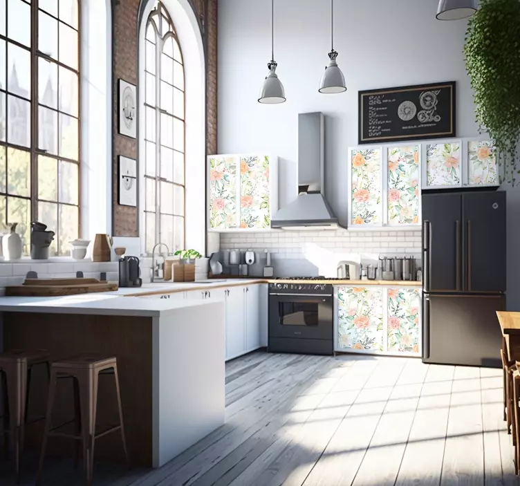 Okleina meblowa Herbaciane róże - TenStickers