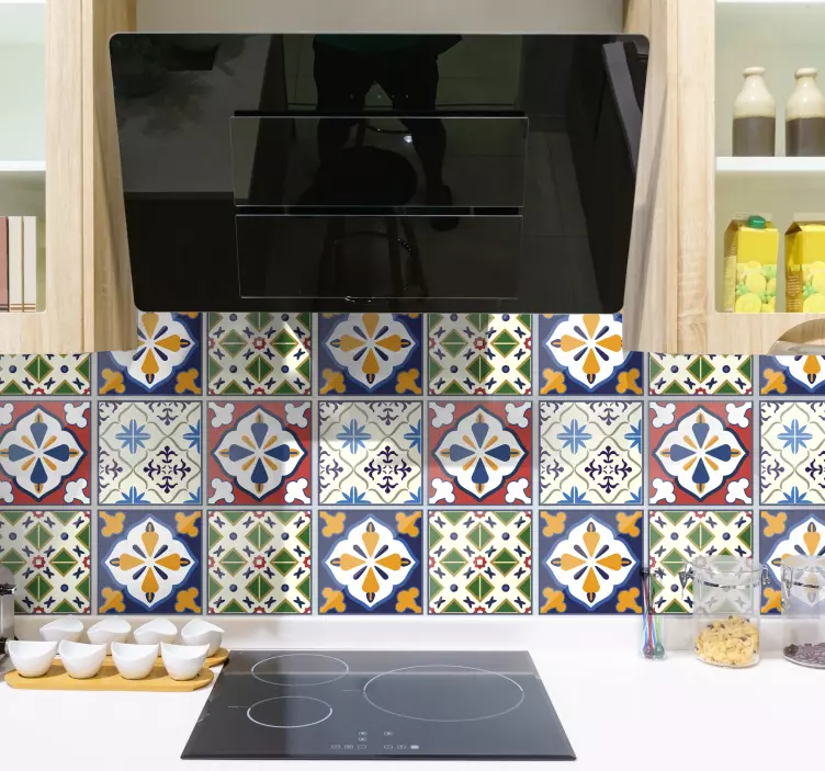 Zestaw naklejek na płytki wzór portugalski - TenStickers