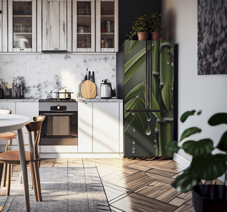 Okleina na lodówkę z bambusem - TenStickers