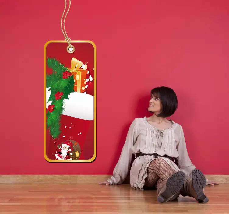 Naklejka etykietka świąteczny prezent - TenStickers