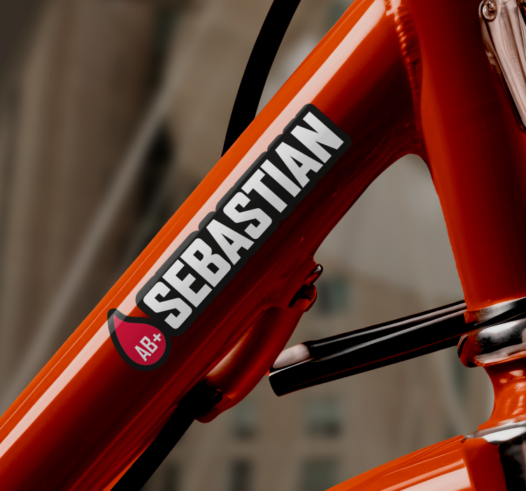 Naklejka na rower flaga z nazwą grupy krwi - TenStickers