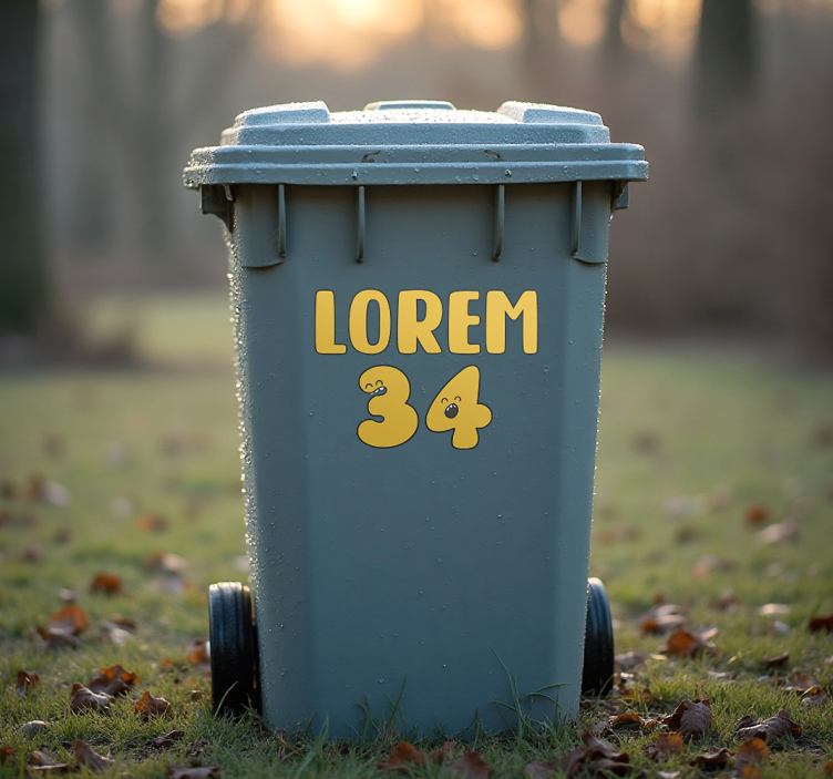 Naklejka na pojemnik radosne numerkowe twarze - TenStickers