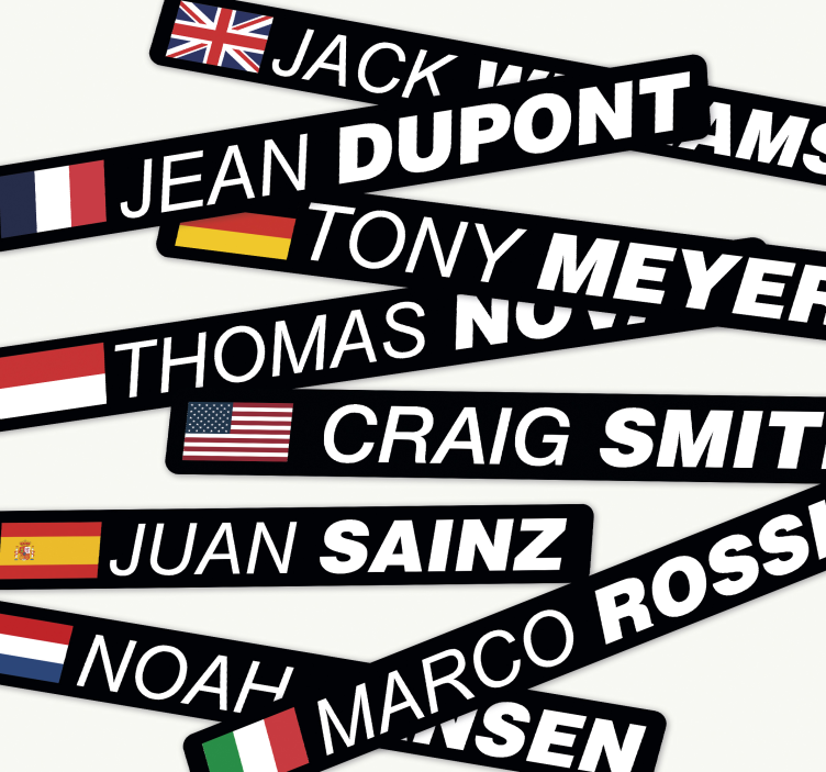 Naklejka na rower szosowy z flagą i własną nazwą - TenStickers