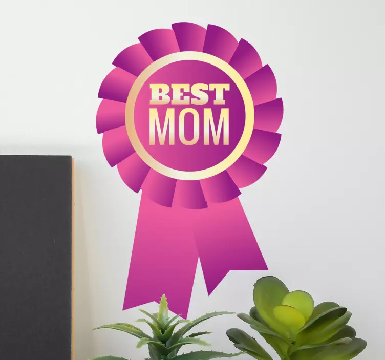 Best Mom medal naklejka ścienna - TenStickers