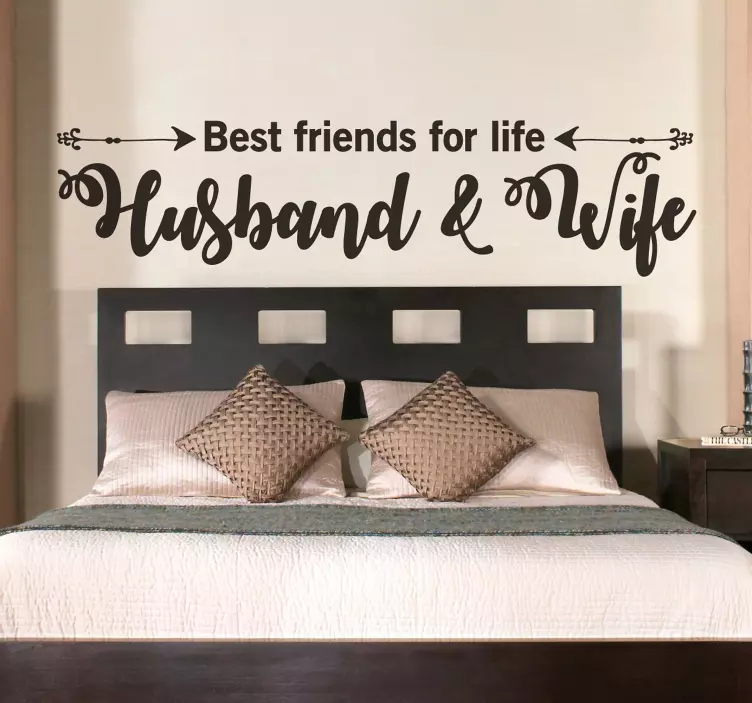 Cytat na ścianę "Best friends for life - Husband and Wife" - TenStickers