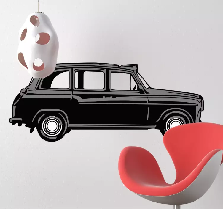 Czarna londyńska taksówka naklejka ścienna - TenStickers