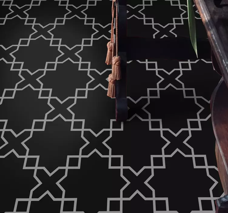 Naklejka winylowa na podłogę Płytki czarne - TenStickers