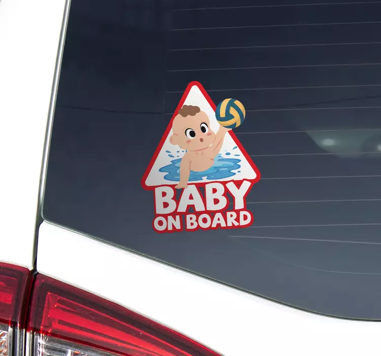 Naklejka na auto piłka wodna na pokładzie - TenStickers