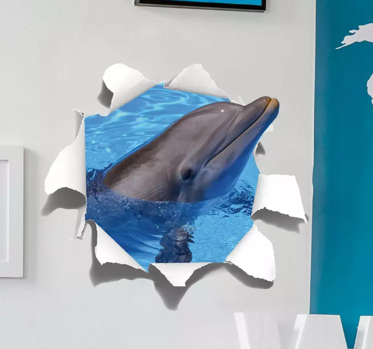 Fototapeta dla dzieci Uroczy delfin 3D - TenStickers
