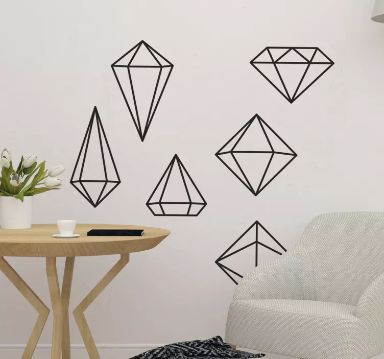 Geometryczne naklejki ścienne z diamentem - TenStickers