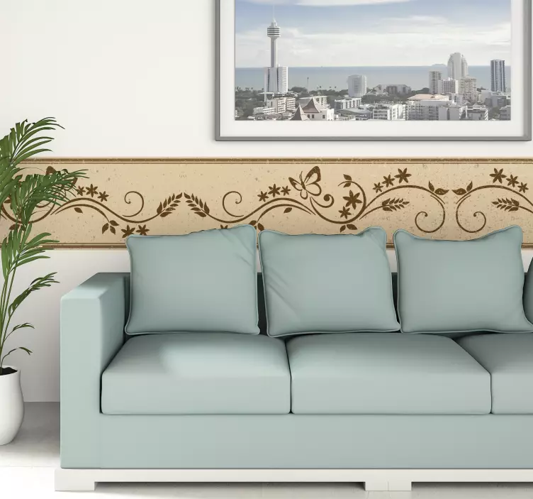 Kwiecisty wzór Naklejka Ścienna - TenStickers