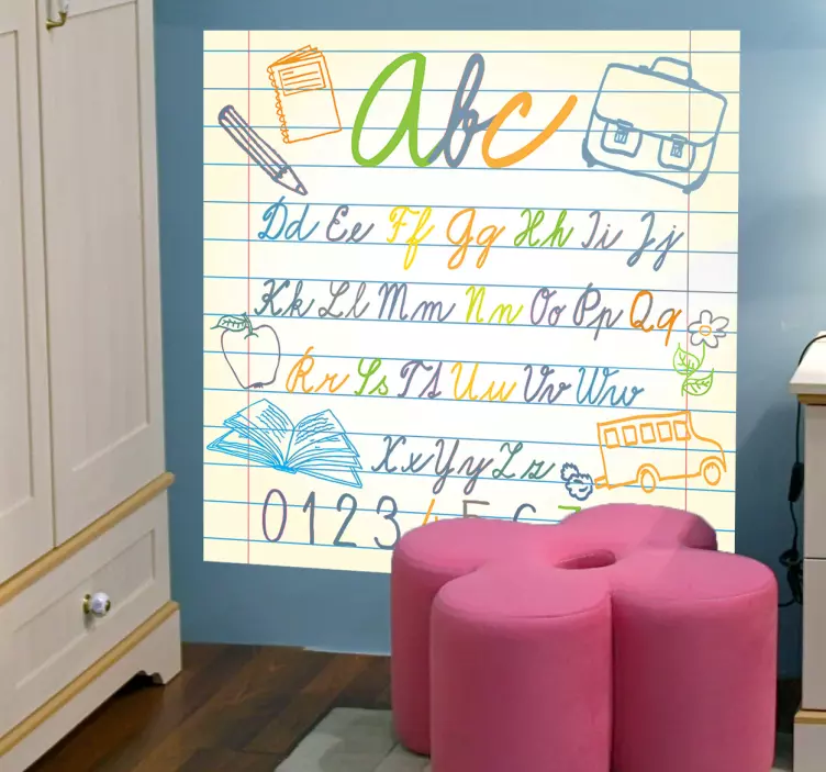 Naklejka abecadło w zeszycie - TenStickers