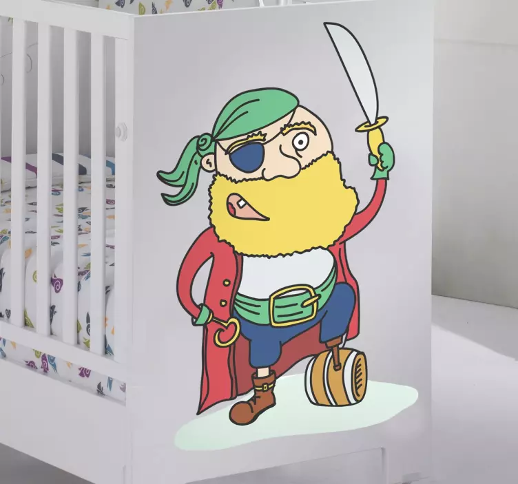Naklejka brodaty pirat - TenStickers