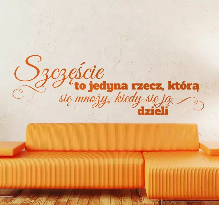 Naklejka cytat na ścianę szczęście  - TenStickers