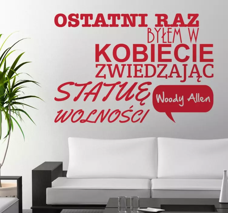 Naklejka cytat Woody Allen - TenStickers