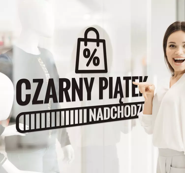 Naklejka na witrynę czarny piątek nadchodzi - TenStickers