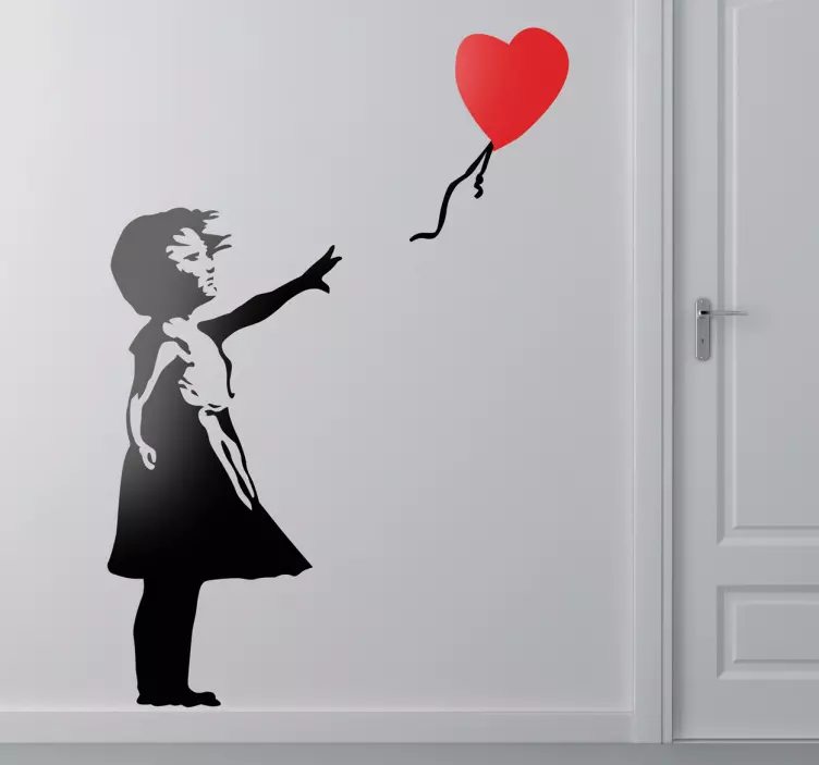 Naklejka na ścianę Banksy balon serce - TenStickers