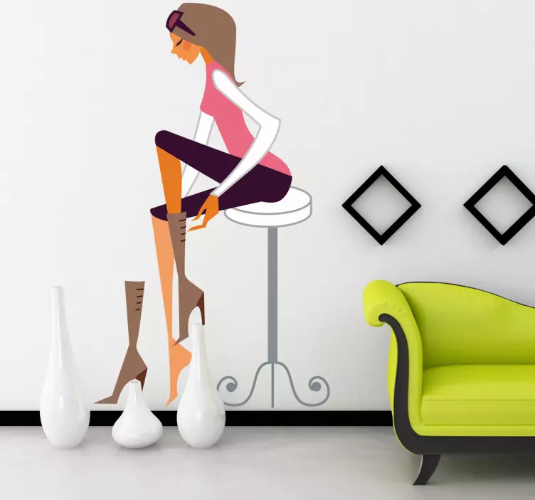 Naklejka dekoracyjna dziewczyna buty - TenStickers