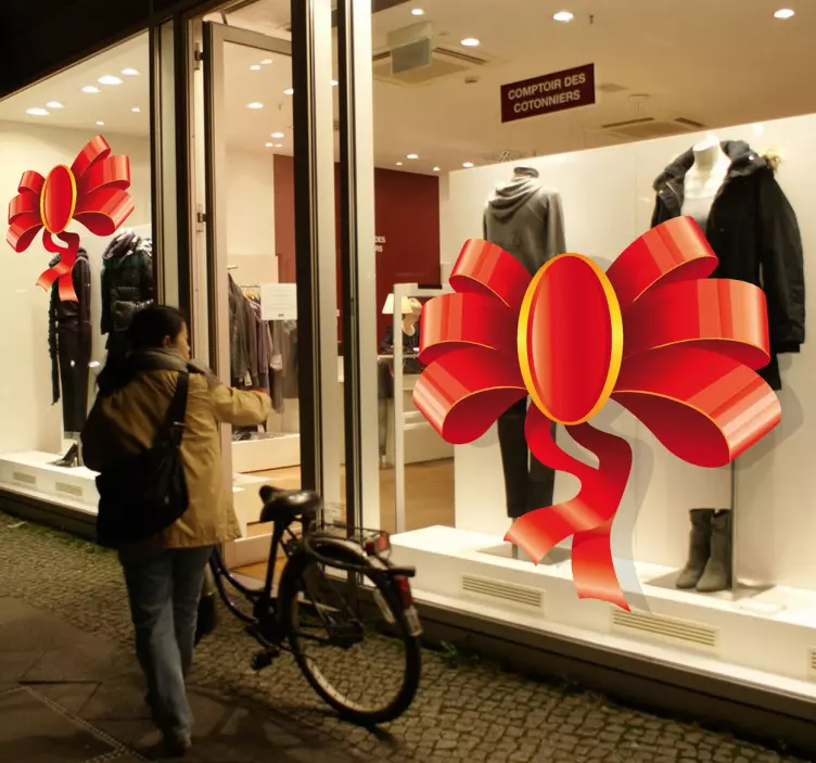 Naklejka dekoracyjna elegancka kokarda świąteczna - TenStickers