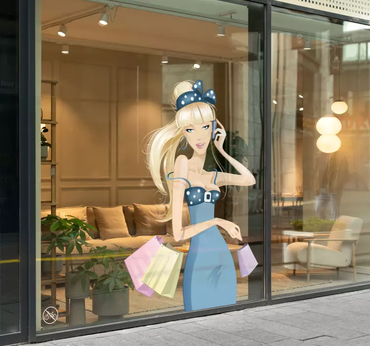 Naklejka dekoracyjna kobieta na zakupach - TenStickers