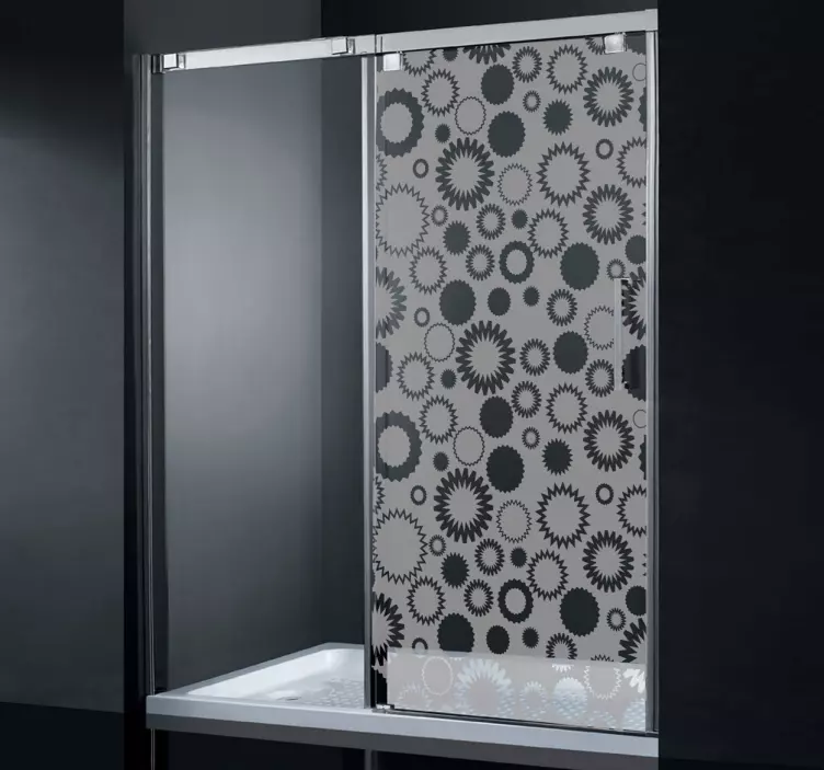 Naklejka dekoracyjna kwiaty na drzwi prysznicowe - TenStickers