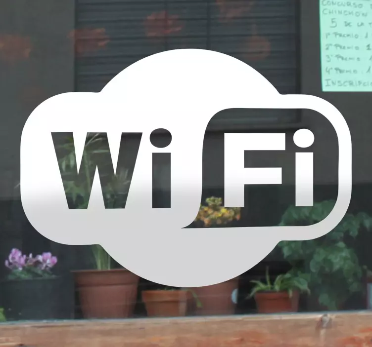 Naklejka na witrynę sklepową logo Wifi - TenStickers
