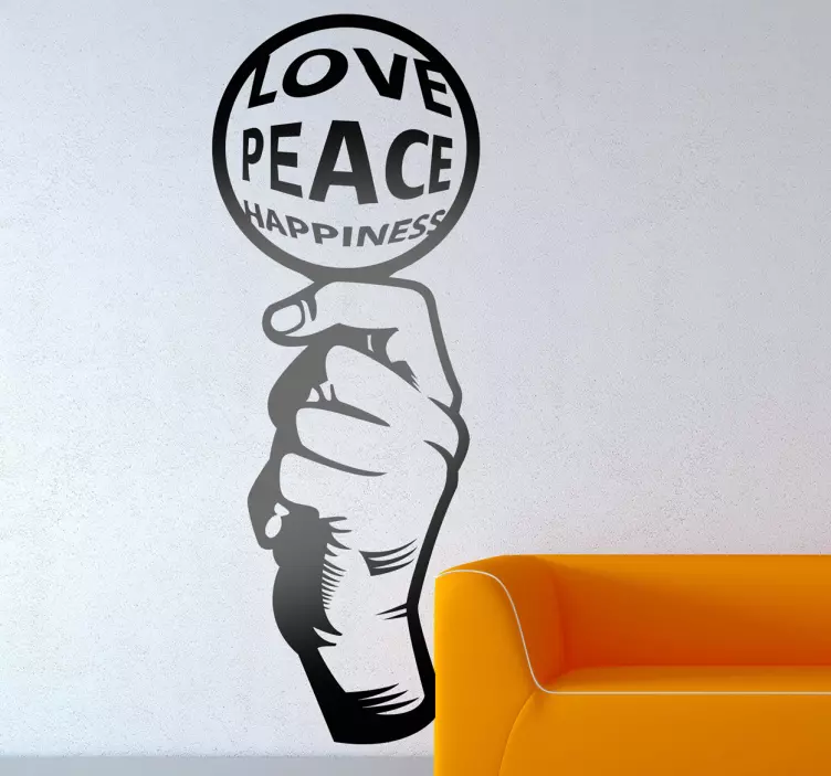 Naklejka dekoracyjna Love Peace Happiness - TenStickers