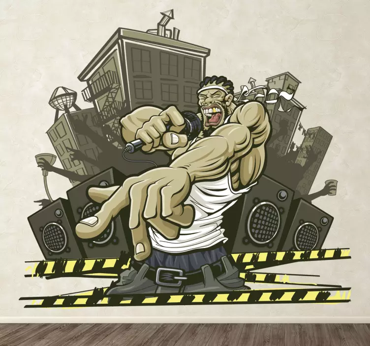 Naklejka dekoracyjna miejski rapper - TenStickers