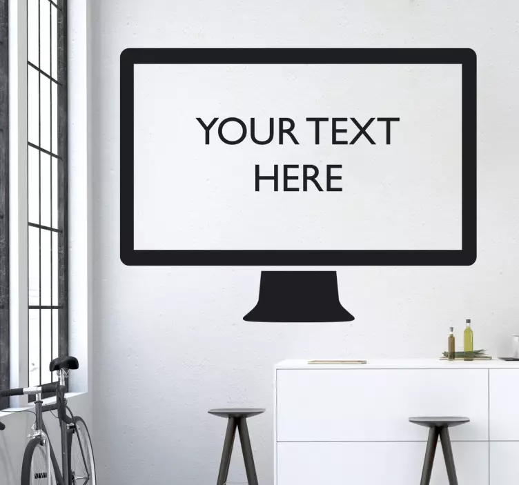 Naklejka dekoracyjna monitor z Twoim tekstem - TenStickers