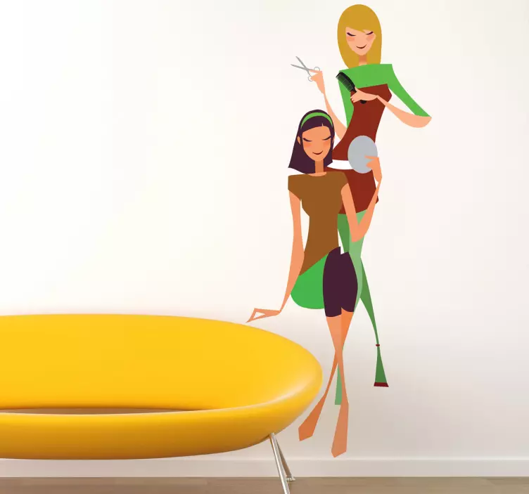 Naklejka dekoracyjna postacie fryzjer - TenStickers