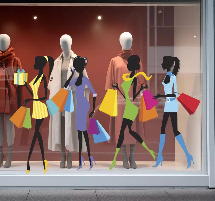 Naklejka dekoracyjna przyjaciółki na zakupach - TenStickers