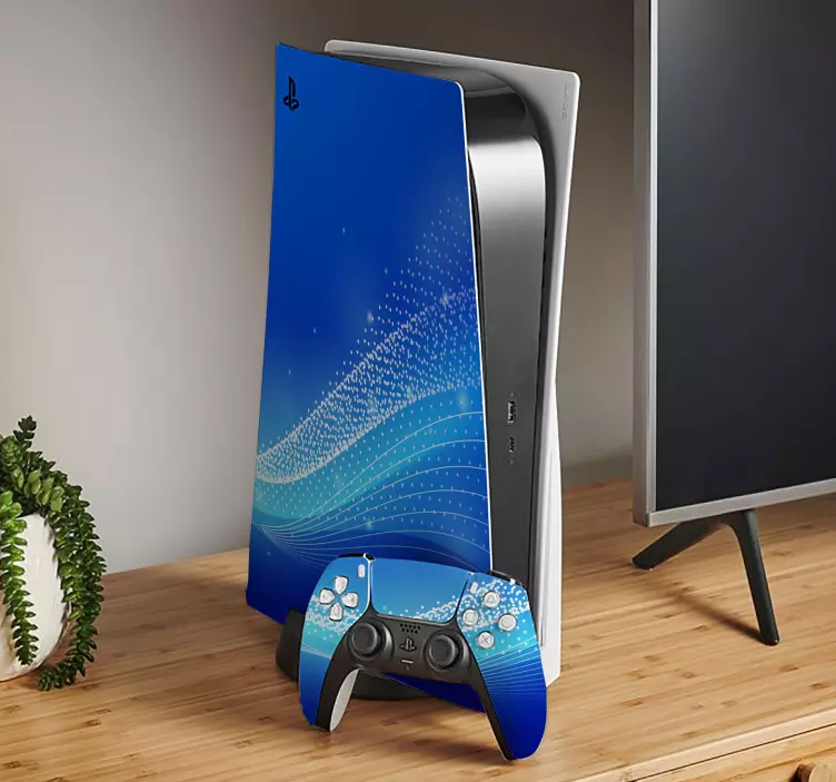 Naklejka dekoracyjna punk motywy niebieskiej fali - TenStickers