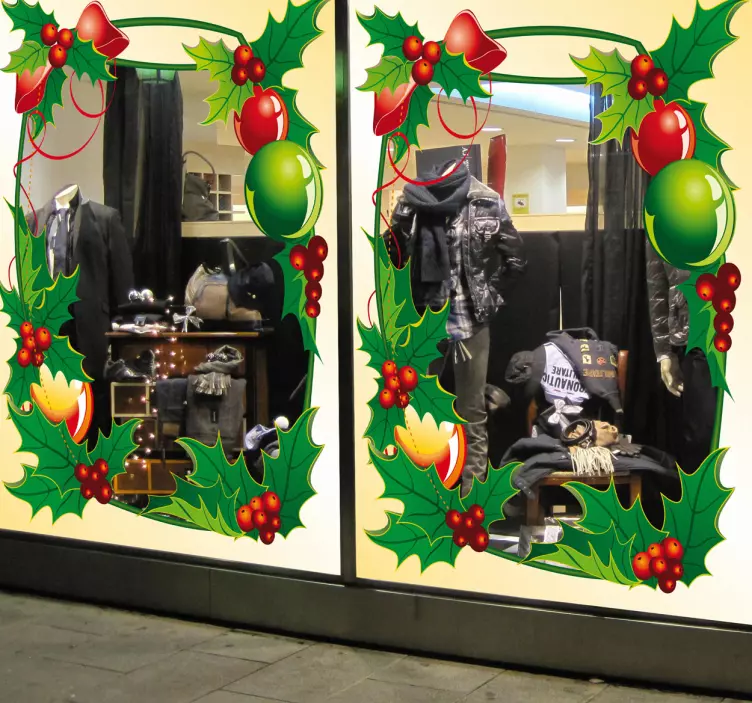 Naklejka świąteczna na witrynę sklepową ramka - TenStickers