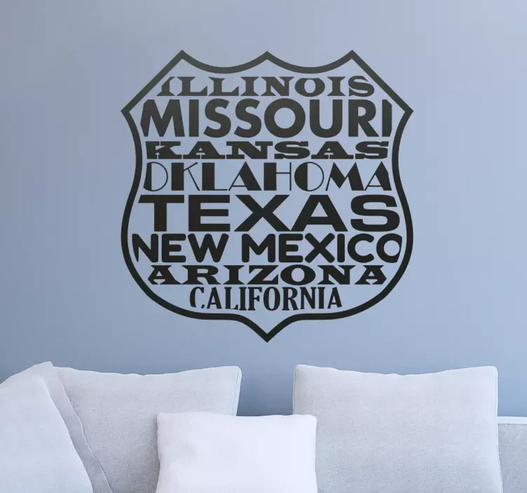 Naklejka dekoracyjna Route 66 - TenStickers