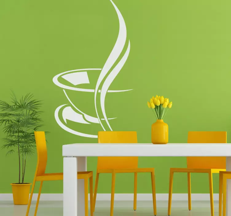 Naklejka dekoracyjna szkic filiżanki kawy - TenStickers