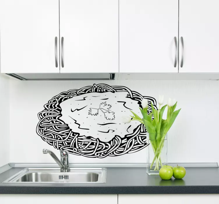 Naklejka dekoracyjna talerz spaghetti - TenStickers