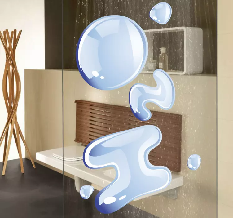 Naklejka do łazienki na prysznic tekst H20 - TenStickers