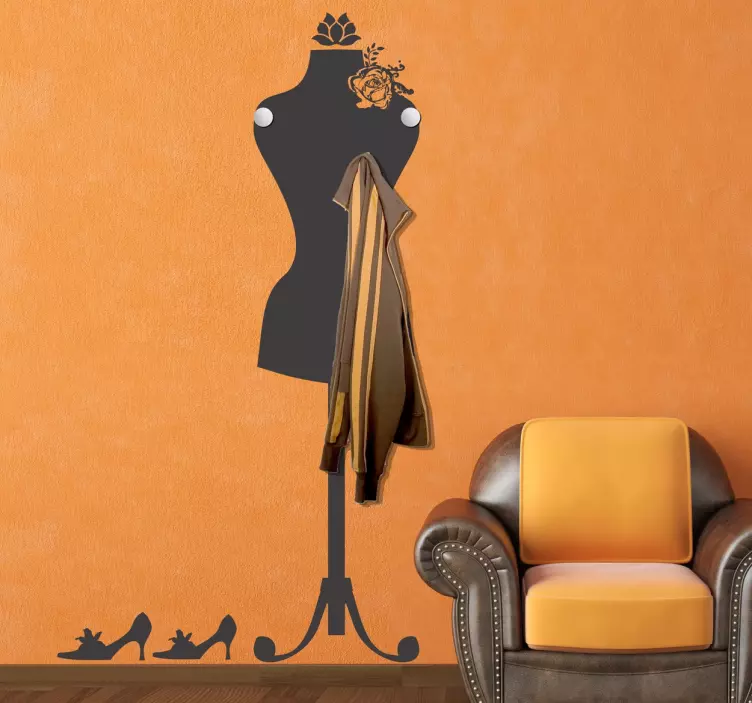 Naklejka dekoracyjna wieszak manekin - TenStickers