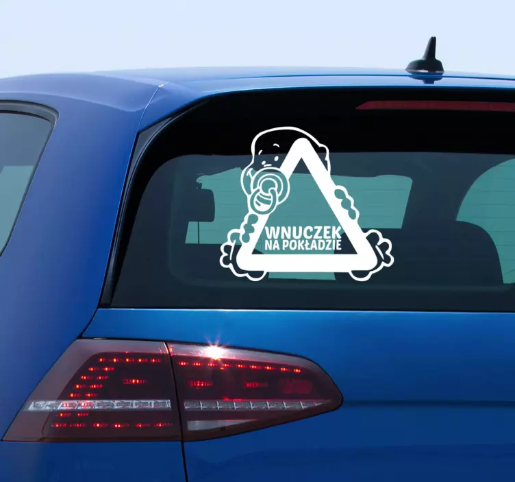 Naklejka na samochód na szybę wnuczek na pokładzie - TenStickers