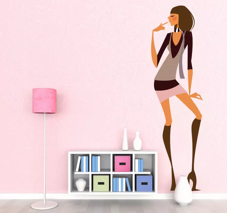 Naklejka dekoracyjna wystylizowana dziewczyna - TenStickers