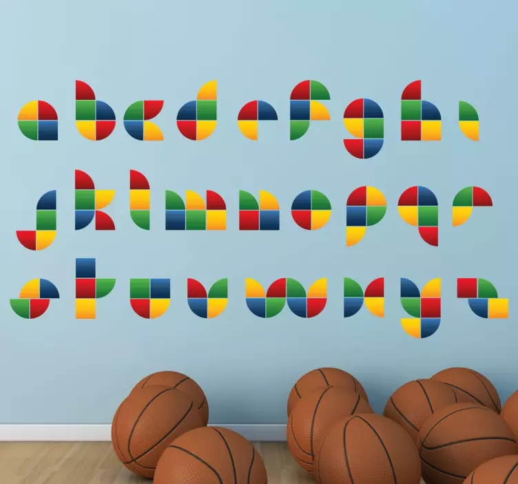 Naklejka literki abecadło abstrakcyjne - TenStickers