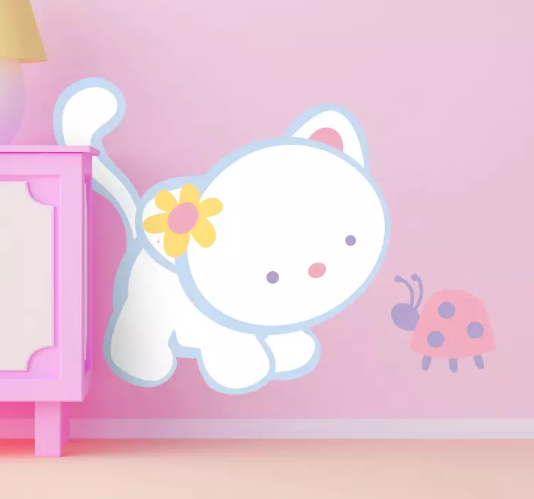 Naklejka dla dzieci kot i biedronka - TenStickers