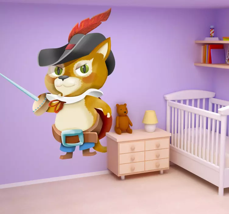 Naklejka dla dzieci kot w butach - TenStickers