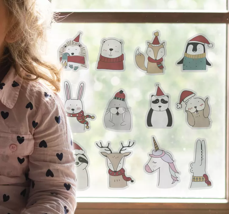 Naklejka dla dzieci Świątczne zwierzęta  - TenStickers